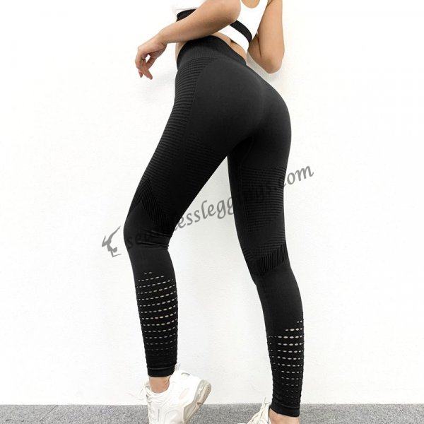 black fitness leggings mesh
