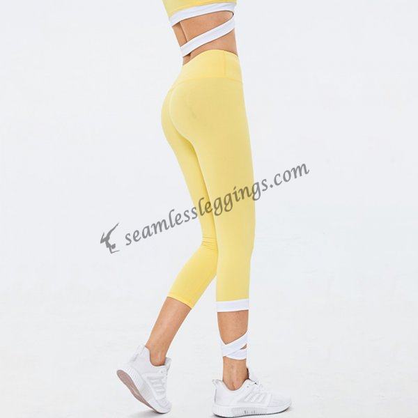 yellow fitness capri leggings