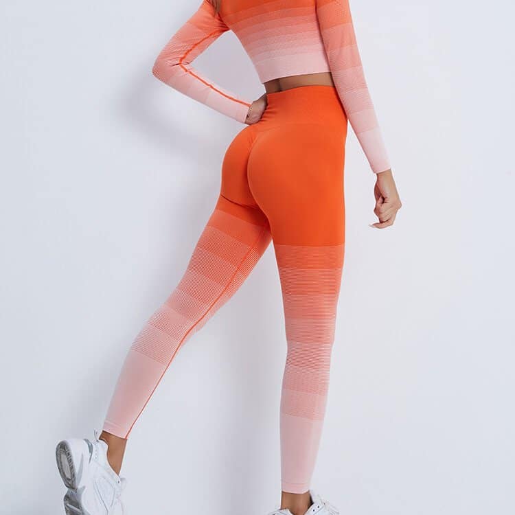 custom striped ombre workout leggings