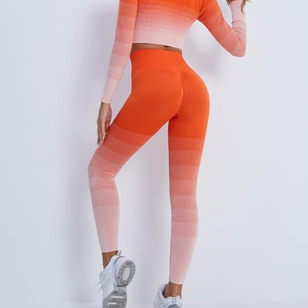 ombre striped workout leggings