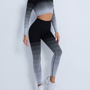striped ombre workout leggings