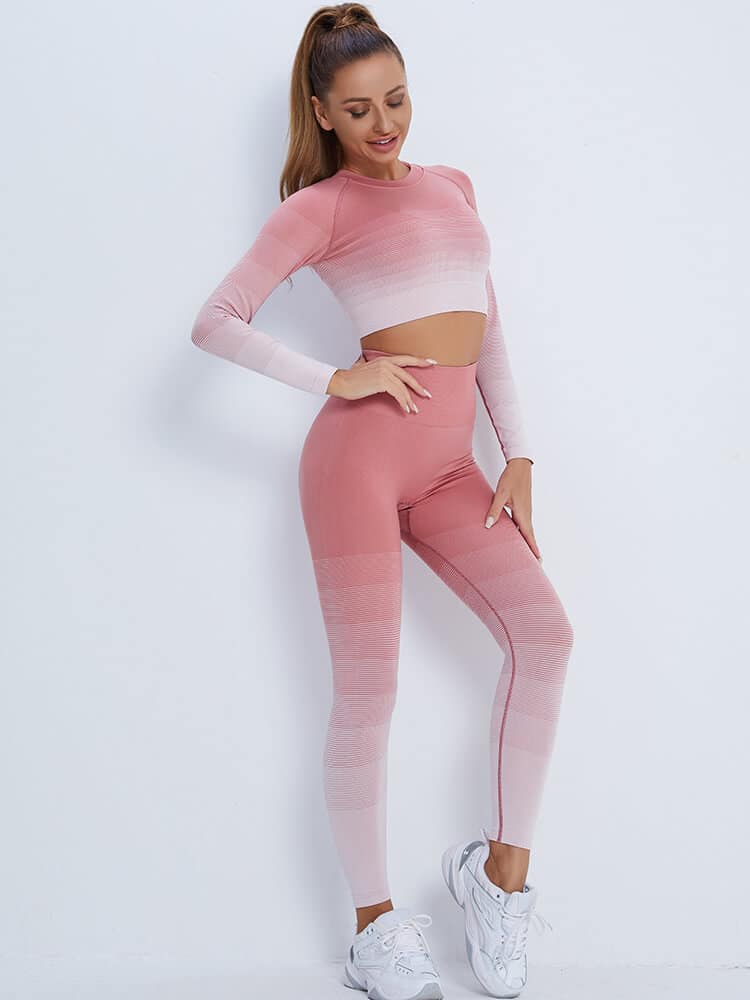 striped ombre workout leggings supplier